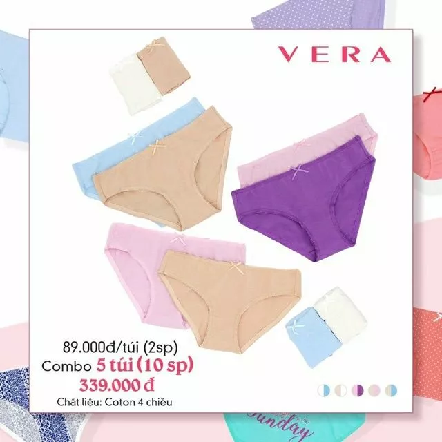 [Chính hãng] COMBO 2 Quần lót VERA COTTON