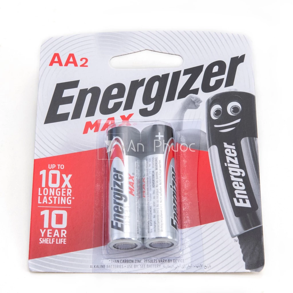 Pin tiểu AA Energizer Alkaline LR6 (size lớn, vỉ 2 viên)