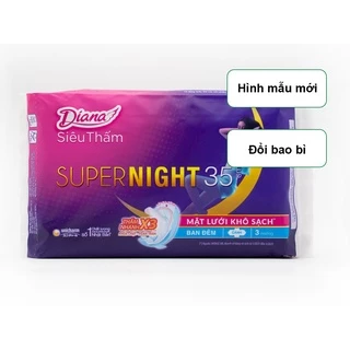 Băng Vệ Sinh Diana Super Night 35cm/29cm Có Cánh Ban Đêm