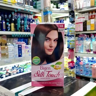 Thuốc nhuộm tóc phủ bạc Bigen, số 5B màu nâu socola, Bigen Silk Touch