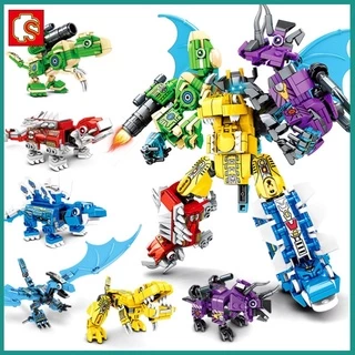 Lắp ghép Mô hình Sembo 6 in 1 Battle Robot biến hình transformer