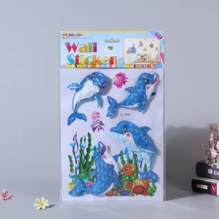 Decal dán tường Hình dán con vật nổi 3D cho bé, Tranh nổi 3D động vật trang trí (12 mẫu)