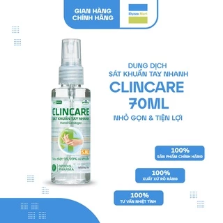 DUNG DỊCH SÁT KHUẨN TAY NHANH CLINCARE 70ML NHỎ GỌN TIỆN LỢI (OPODIS PHARMA)