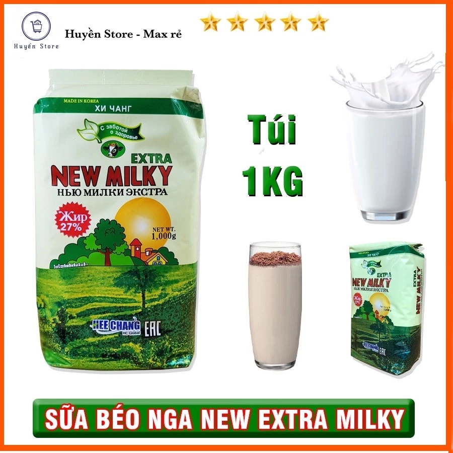 Sữa Béo Nga New Extra Milky Gói 1Kg - Date mới