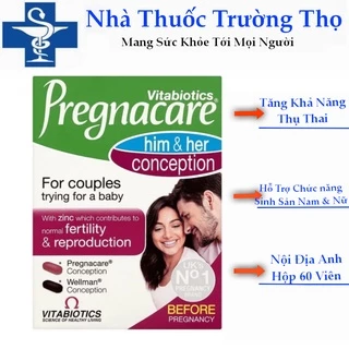 Him and Her Conception Pregnacare tăng khả năng thụ thai  60 viên của Anh Quốc