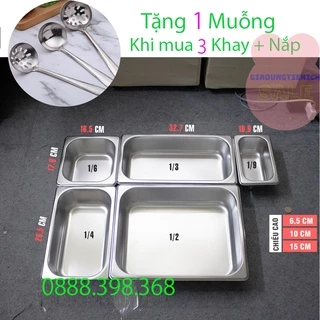 Khay đựng thạch trà sữa inox 304 sâu 6,5cm có nắp