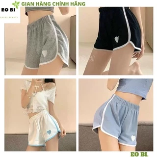 Quần short nữ thể thao in hình trái tim kiểu dáng katun hàn quốc ulzzang ,mặc đi tập thể dục gym cũng đều XINH -EOBI