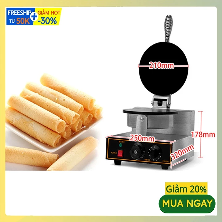 Máy làm bánh kếp công nghiệp 1300W chất liệu inox không gỉ, vệ sinh dễ dàng