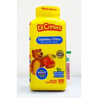 date 7/25 -  Kẹo Gấu L’il Critters Gummy Vites chai 300 viên từ mỹ , vitamin cho bé ăn ngon