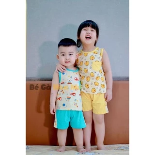 [Bé:6-27kg] Bộ Quần Áo Ba Lỗ Minky Mom, Vải Thun Lạnh Thoáng Mát Trơn, In Hình Trái Cây Cho Bé- Mã: BL-IN21