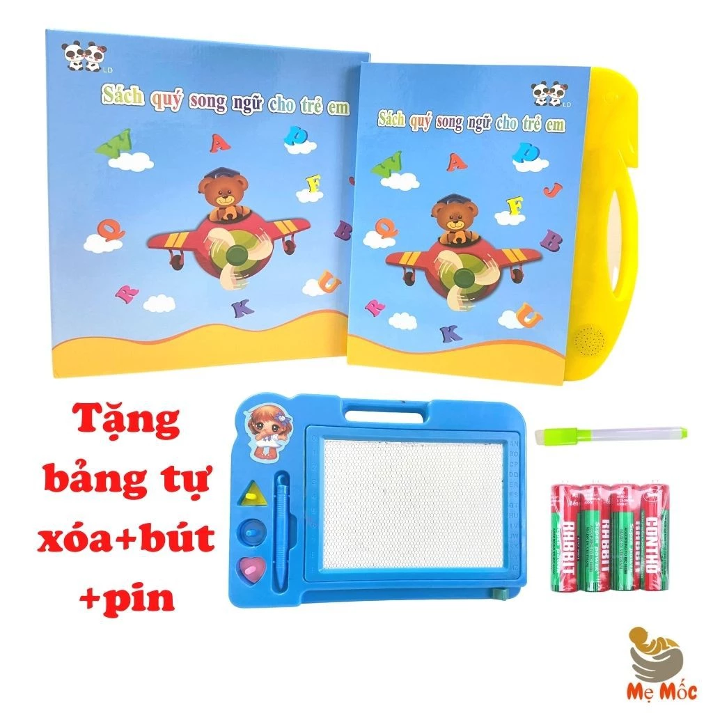 Combo Sách Cho Bé Tập Nói Điện Tử Sách Cho Bé 3 Tuổi Tặng Kèm Bảng Viết Tự Xóa Và Pin + Bút - Shop Mẹ Mốc ,SĐTBX