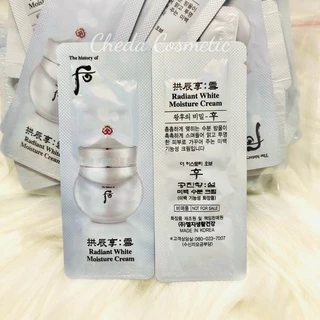 120 Gói Sample Dưỡng Trắng Da, Cấp Ẩm Whoo Trắng Radiant White Moisture Cream.