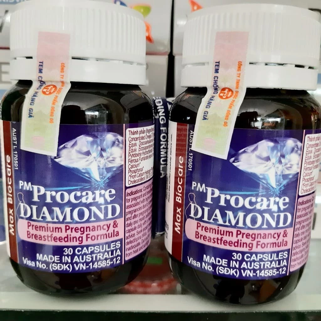 PM Procare Diamond Lọ 30 Viên Vitamin Tổng Hợp Cho Phụ Nữ Có Thai Và Cho Con Bú