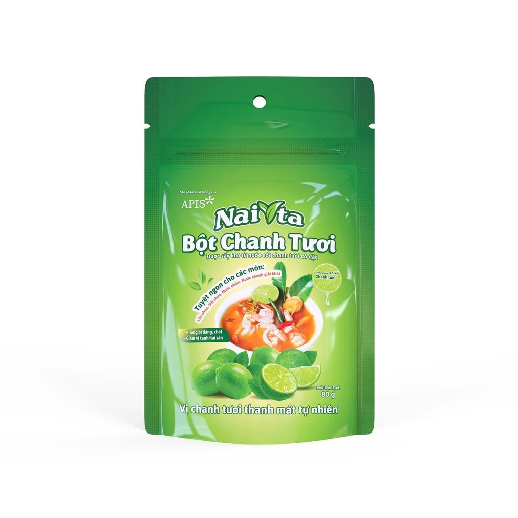 BỘT CHANH TƯƠI - cô đặc từ nước cốt chanh - túi 80g