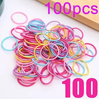 100 Miếng Bé Gái Màu Sắc Dễ Thương Trẻ Em Co Giãn Tóc Dây Cao Su Trẻ Em Scrunchie Trẻ Em Phụ Kiện Tóc