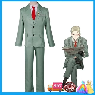 Trang phục và tóc giả cosplay nhân vật Loid Forger trong anime màu xanh lá nhạt thời trang cho nam (có bán lẻ)