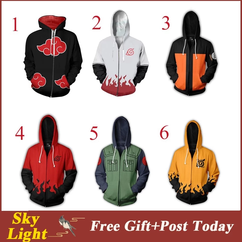 Áo hoodie có nón họa tiết nhân vật Naruto cá tính