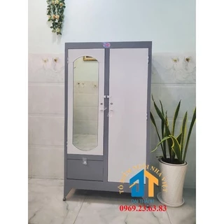 [Mã LIFEBKA5 giảm 10% tối đa 1 Triệu đơn 500k] Tủ sắt quần áo 2 cửa 1m6x 0.9m