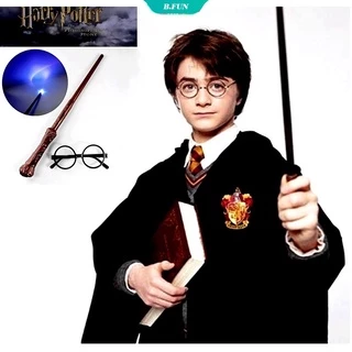 Đũa phép phát sáng 36cm/ Kính mắt phong cách Harry Potter làm quà tặng trẻ em