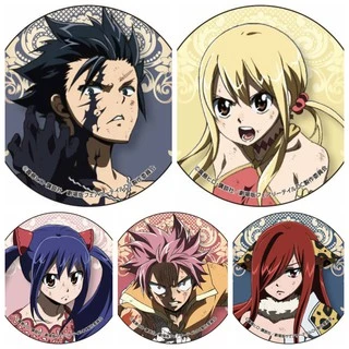 (XƯỚC) Huy hiệu IN HÌNH Fairy Tail Hội pháp sư anime chibi dễ thương tiện lợi