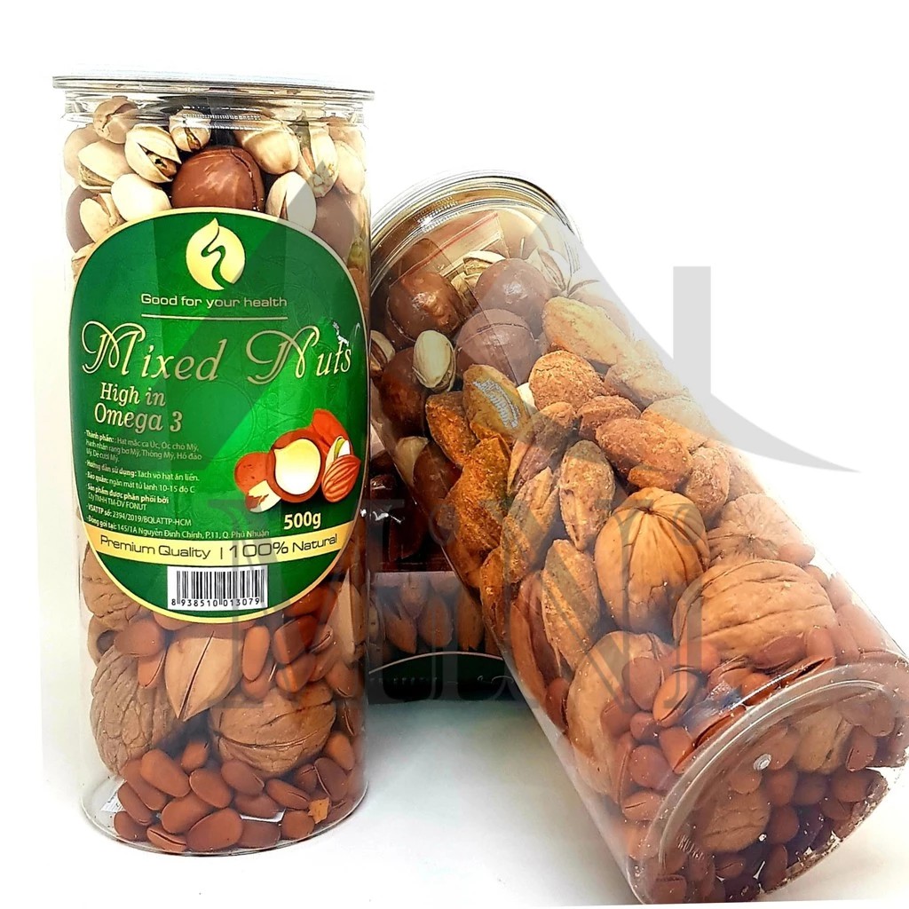 Hộp 500gr mix 6 loại hạt dinh dưỡng tốt nhất.