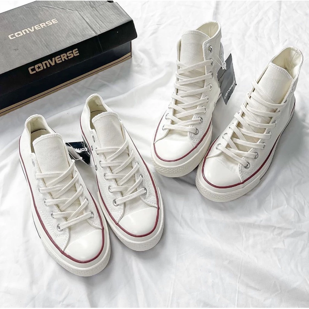 [ Leostore] Giày Con.verse Chuck Taylor All Star Classic High Black 2 Màu Be - Đen Full Box Bill