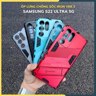 Ốp lưng s22 ultra chống sốc có giá đỡ nhựa cứng bảo vệ camera iron man ver 3 phụ kiện điện thoại huỳnh tân store