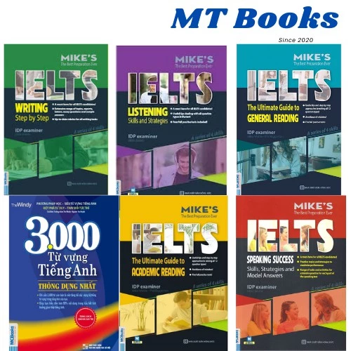 Sách - Combo Luyện Thi IELTS Mike's: Listening, Speaking, Reading, Writing + 3000 Từ Vựng Tiếng Anh Thông Dụng