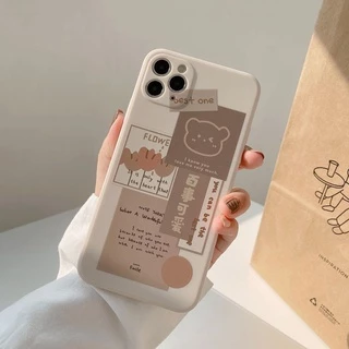 Ốp iPhone TPU Mềm In Hình Gấu Best One cạnh vuông Đáng Yêu Cho iPhone 11 7P 12 Pro 11/12 ProMax X Xr Xs Max 7 8 Plus