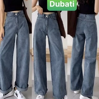 QUẦN BAGGY JEAN NỮ CHẤT BÒ ĐEN XÁM XANH ỐNG SUÔNG RỘNG DÀI LƯNG CAO NÂNG MÔNG SIÊU VIP MÙA HÈ - DUBATI FASHION