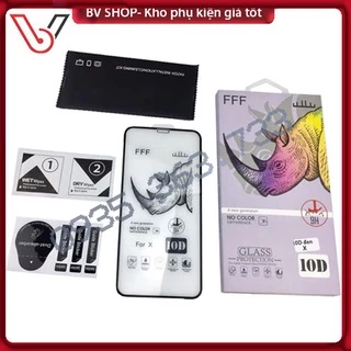 Kính cường lực iPhone, cường lực iphone Tê Giác 10D Full màn-Loại Xịn 7 8 Plus X XS XS MAX 11 PRO MAX 12MINI PRO PROMAX