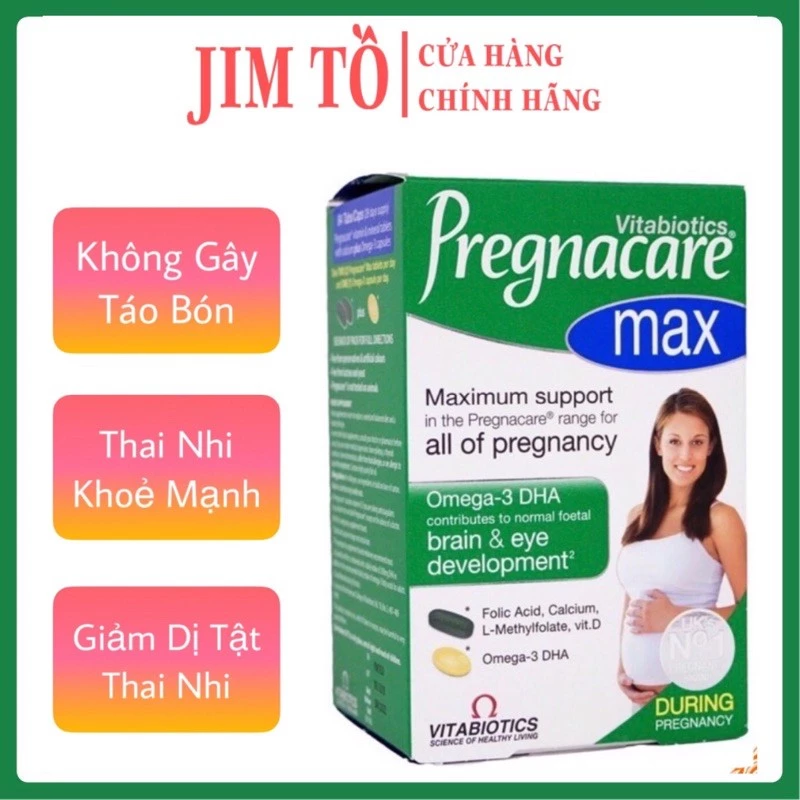 [100% Hiệu Quả] Vitamin tổng hợp Bà Bầu Pregnacare Max  giúp bầu khỏe, không thiếu máu, đỡ nghén