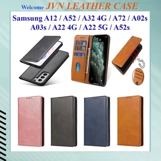 Bao da Samsung A12, A32 4G, A52, A52s, A04s, A02s, A03s, A22 4G, A22 5G kiểu ví dạng từ tính, ngăn đựng thẻ tiền