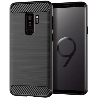 Sọc chải sợi Carbon Samsung Galaxy S9 plus S9 + Ốp điện thoại tpu silicon mềm Vỏ bảo vệ chống sốc