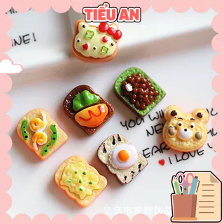 Charm (C152) slime/ Dụng Cụ Charm Trang Trí [Ko Keo & Nút] Hình Bánh mì Sandwich (1.8 x 2.3 cm) - 01 cái