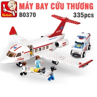 Bộ lắp ghép lego mô hình máy bay cứu thương và xe cứu thương 355pcs đồ chơi trẻ em MS-B0370