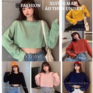 Áo thun CROPTOP tay dài Trơn Basic 7 Màu Hàn Quốc cực xinh