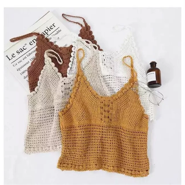 Áo len 2 dây croptop nhiều màu