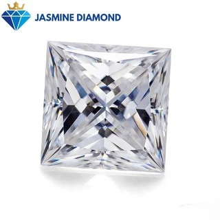 (Size 4-7 ly) Kim cương nhân tạo Mỹ Moissanite giác cắt Princess