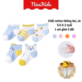 Set 5 đôi tất lưới cổ thấp Kid Sock điều hòa cho bé từ 0-3 tuổi