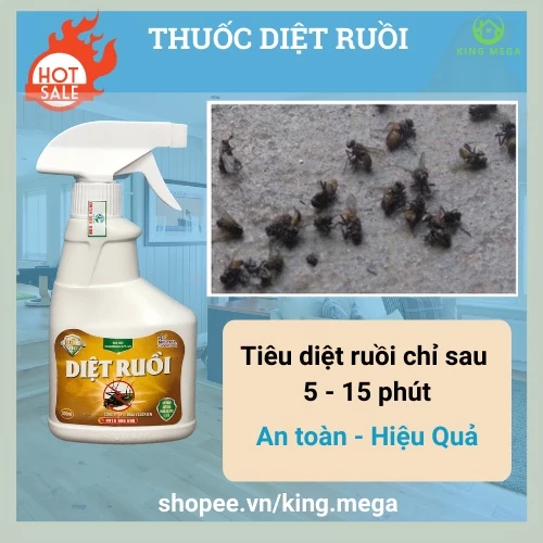 Thuốc diệt ruồi sinh học KingBio - diệt ruồi vàng, ruồi cánh bướm, ruồi giấm - Không độc hại hiệu quả 100%