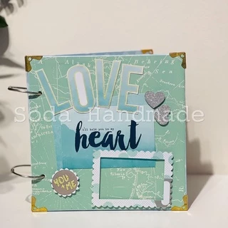 [Album Handmade] Scrapbook xanh Mint tình yêu