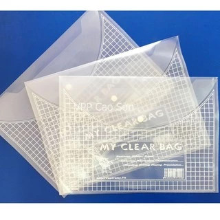 [SỈ/BUÔN] Combo 100 Túi Clear Bag Khổ A4 mã 17580 Có Khuy Bấm siêu bền màu trắng