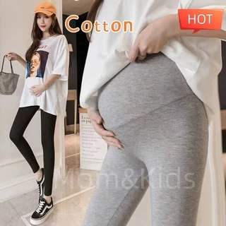 Mom&Kids Quần Legging Cotton Lưng Cao Co Giãn Dành Cho Mẹ Bầu