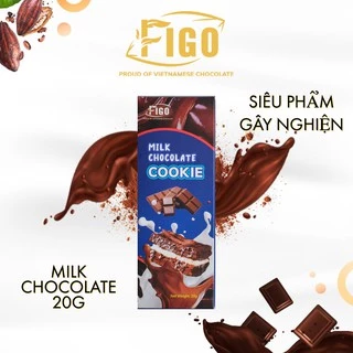 ( Chocolate thanh )Kẹo socola thanh 20g vị sữa nhân bánh cookie tăng cân Figo, đồ ăn vặt nội địa cho bé, healthy, Nghiện