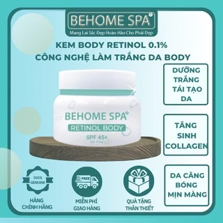 Kem dưỡng da body retinol behomespa tăng sinh collagen, ngăn ngừa lão hóa da, giúp da luôn căng bóng mượt và mịn màng.