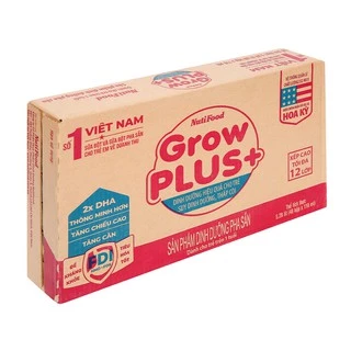 Thùng 48 hộp sữa dinh dưỡng pha sẵn NutiFood Grow Plus+ vani hộp 110ml