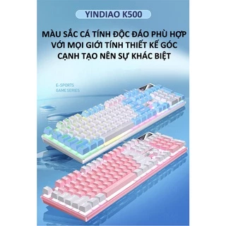 Bàn phím giả cơ YINDIAO K500 đa dạng màu sắc kèm theo đèn led 7 màu xuyên phím dành cho game thủ - VL