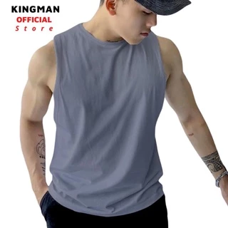 Áo thun ba lỗ nam 𝐊𝐈𝐍𝐆𝐌𝐀𝐍  sát nách tanktop nam tập gym thể thao vải cotton thoáng mát co giãn hút mồ hôi New