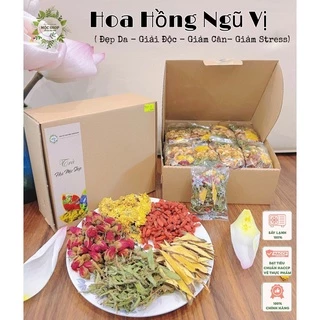 ( Tặng hộp) SET 30 GÓI TRÀ HOA HỒNG NGŨ VỊ(đẹp da- Thanh lọc)